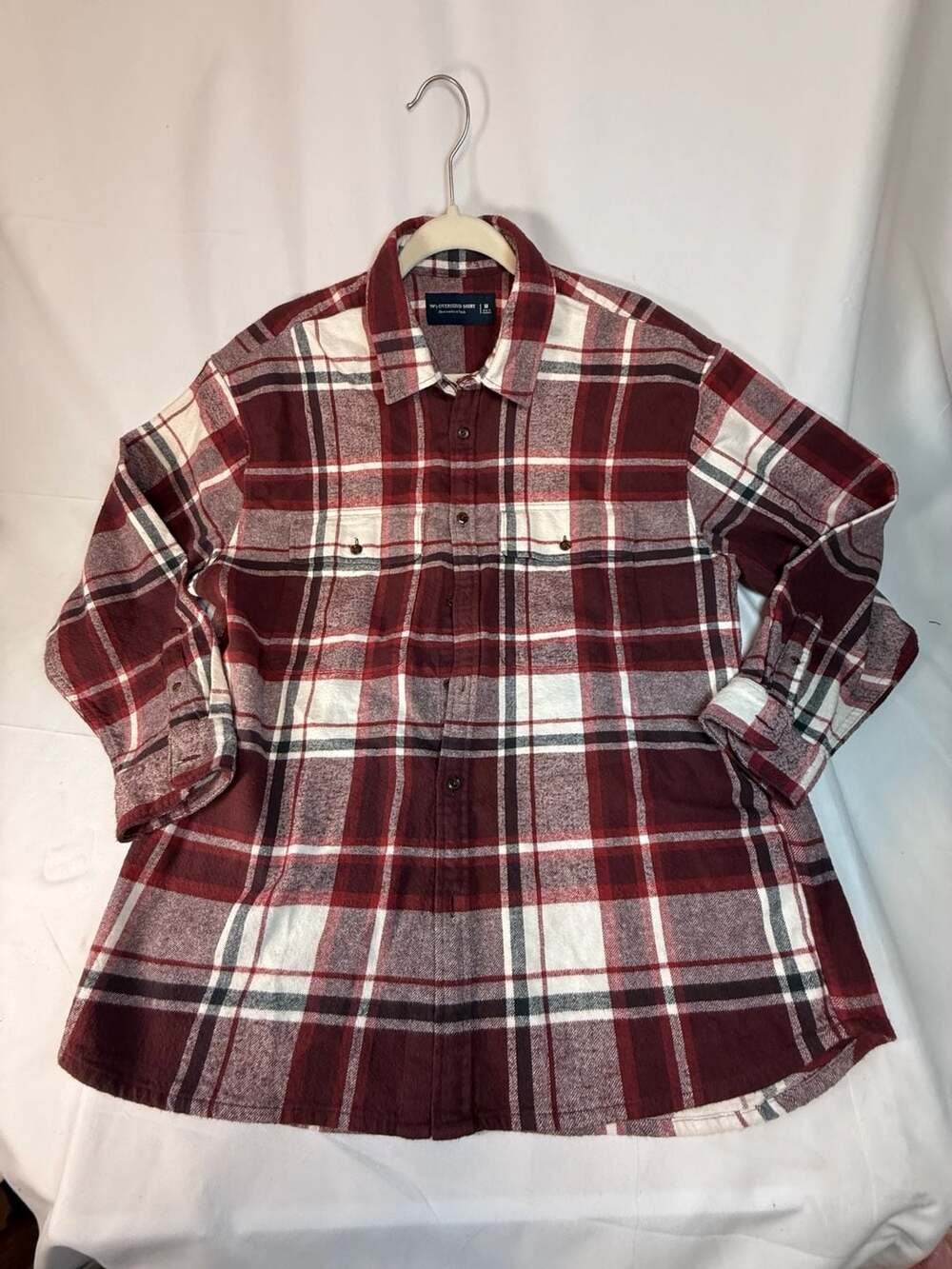 Indie Grunge 90’s Abercrombie & Fitch Oversized Flannel Shirt Red Plaid Size M